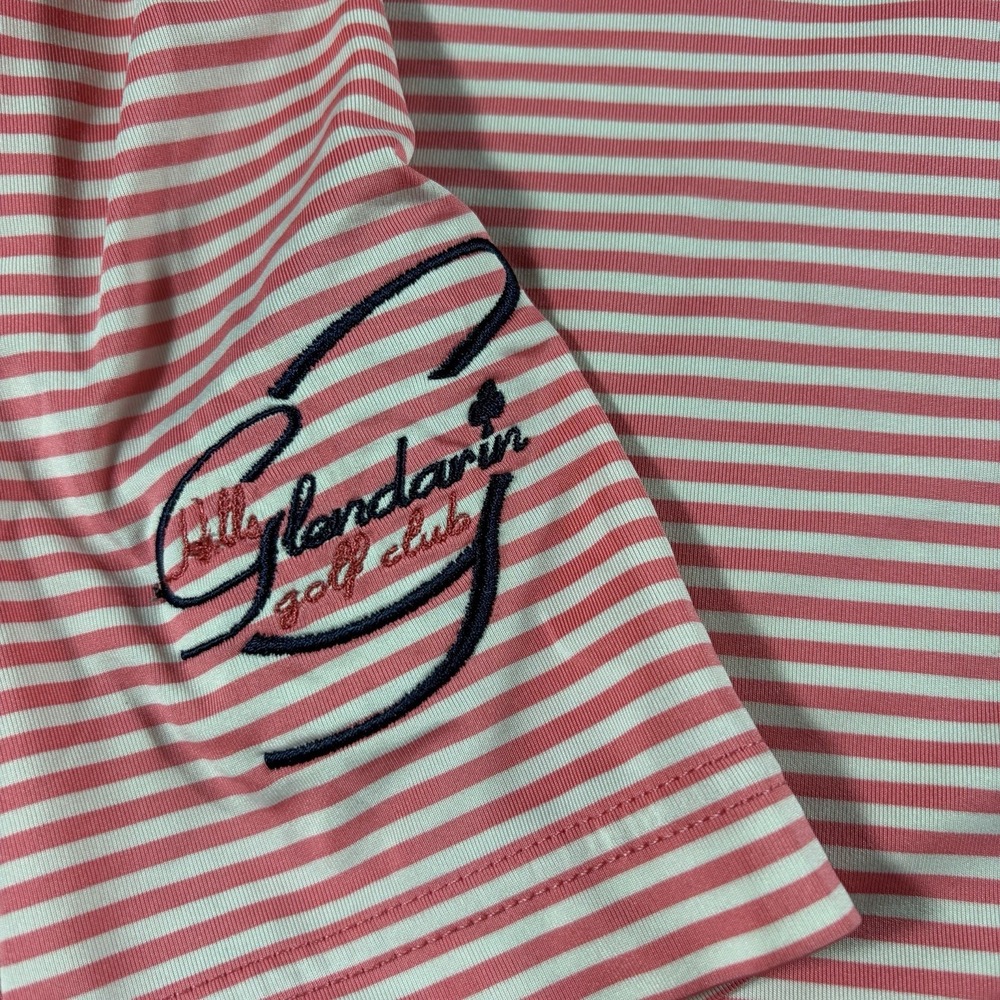 Footjoy FJ Mens Polo Shirt Size Xl Pink/white Stripped 2017 Shepherd Invitationa - Picture 4 of 9